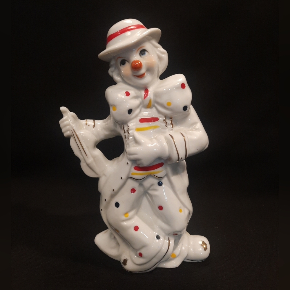 Vintage Sophia Ann Happy Clown w/ Violin Porcelain Figurine